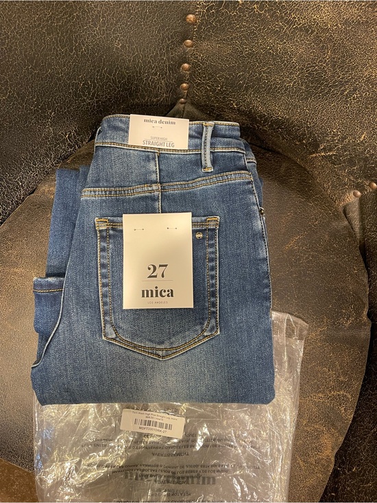 Mica Denim - Mica Denim Women's Straight Leg Jeans in Medium Blue